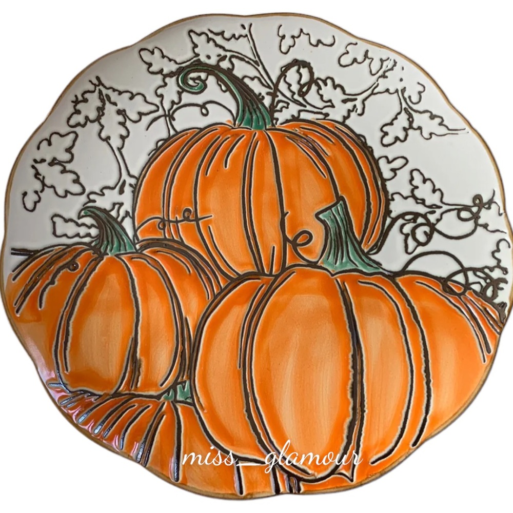 x4 Eli + Ana Salad Plates Gilded Pumpkin Autumn Fall Thanksgiving Inhomestylez